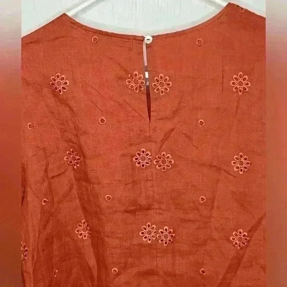Daniel Rainn Blouse Women Medium Terracotta Rayon Lined through body, 3/4 Sleeve - Picture 6 of 7